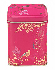 Bewaarblikje zangvogel - Vierkant - Roze