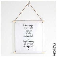 Textielposter Ik hou van jou