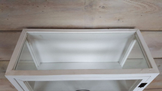 Medicijnkastje glas/hout - wit
