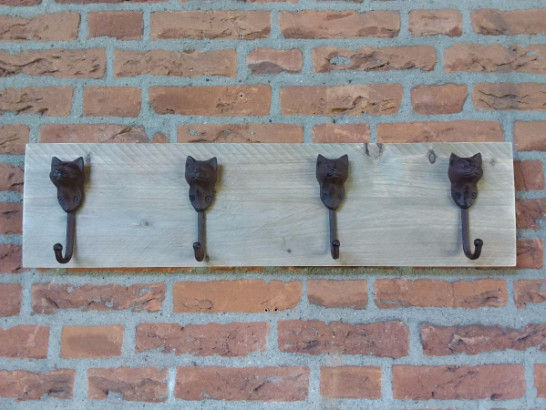 Kapstok steigerhout  - 4 haken kat