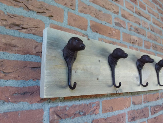 Kapstok steigerhout  - 4 haken hond