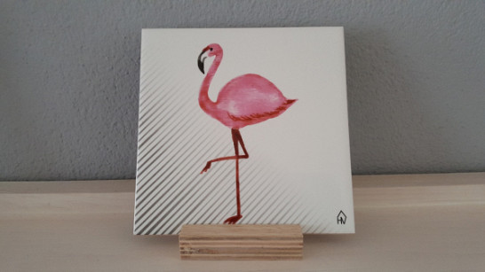 Keramische Tegel Flamingo - 15 x 15 cm