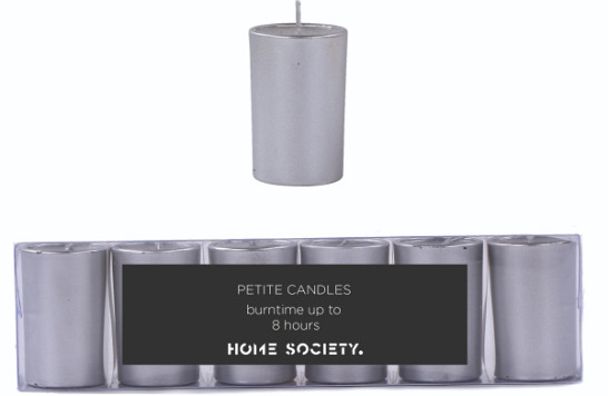 PETITS CANDLES - 6 STUKS - zilver
